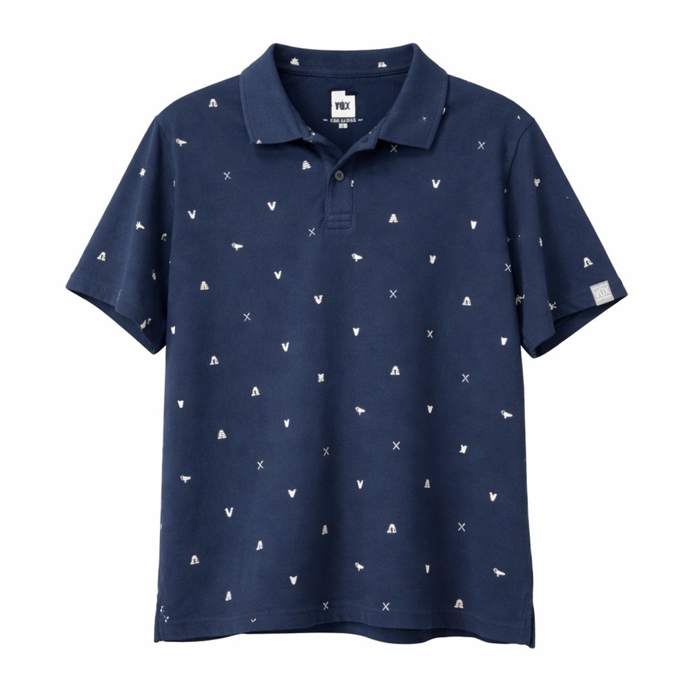VOX Men's Short Sleeve Polo Shirt All Over Utah Icon Print Size Medium